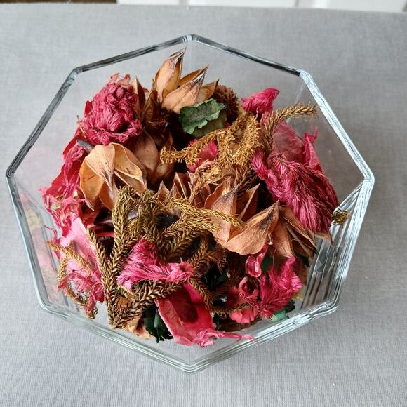 Arcoroc France Octagonal Clear Glass Covered Dish display Vintage 80s potpourri - Picture 3 of 12